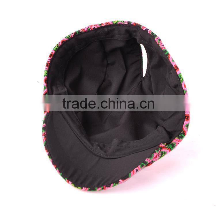 2016 new arrival miao embroidery hats cheap wool hats
