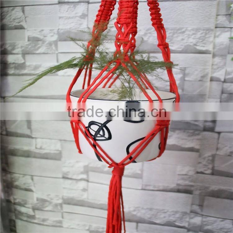 cotton copper macrame /decorative ceramic flower pot