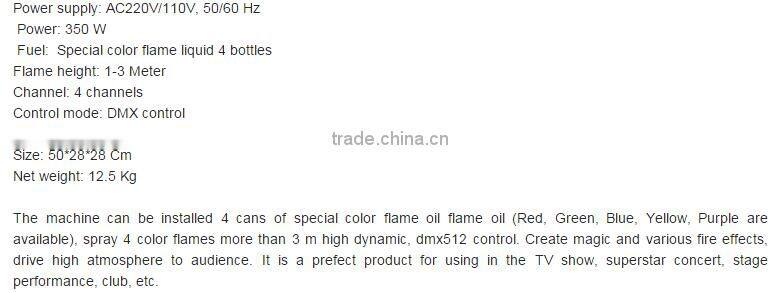 Colorful flame machine color fire projector