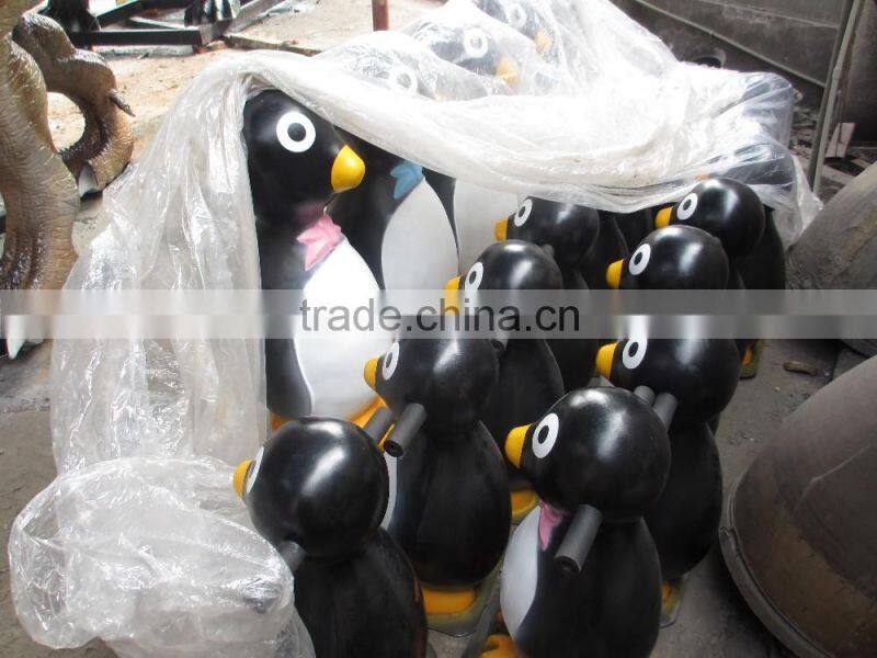 Fiberglass penguin skating aid for skiing park