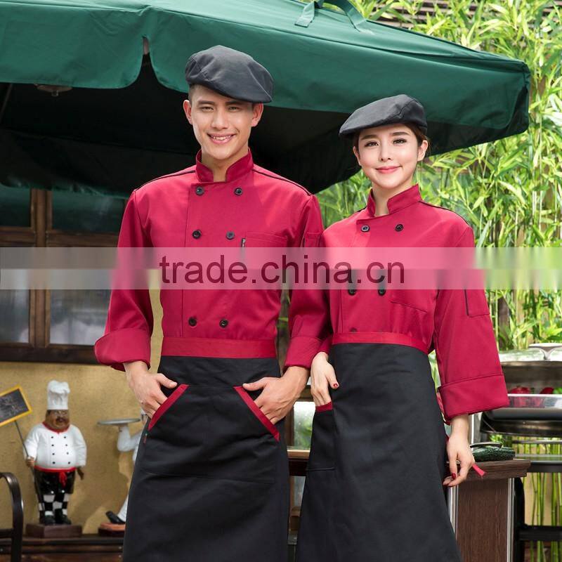 Black customized with good quality double breasted chef mascot costume