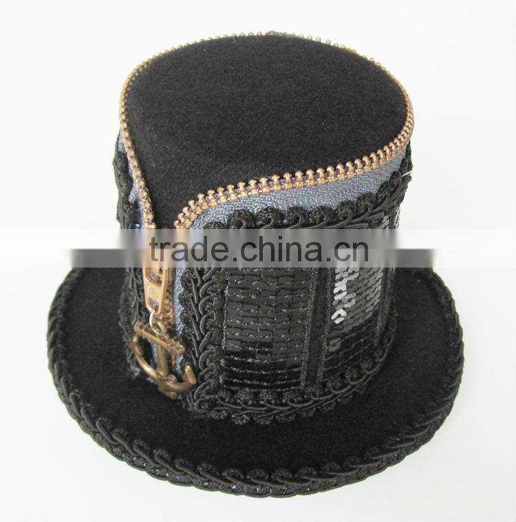 MYLOVE black gothic top hat zipper women hairpin MLGM024