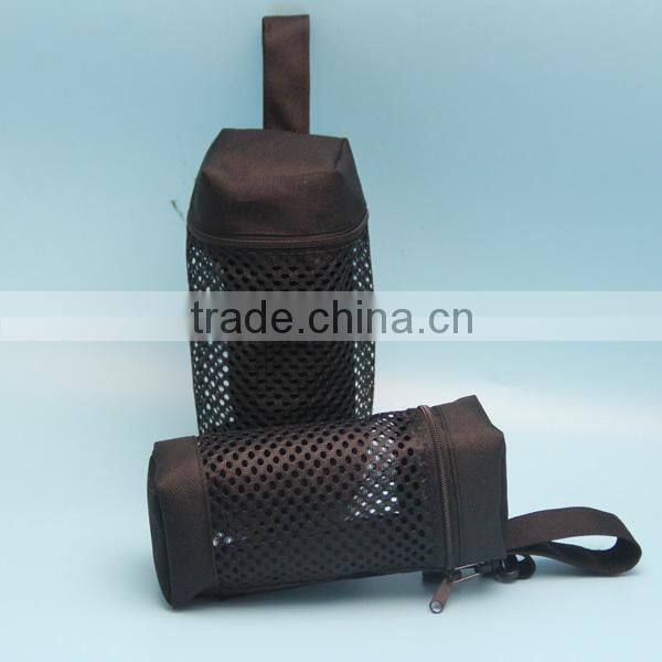 New style black canvas mesh cup bag for travel with zipper from packing products supplier