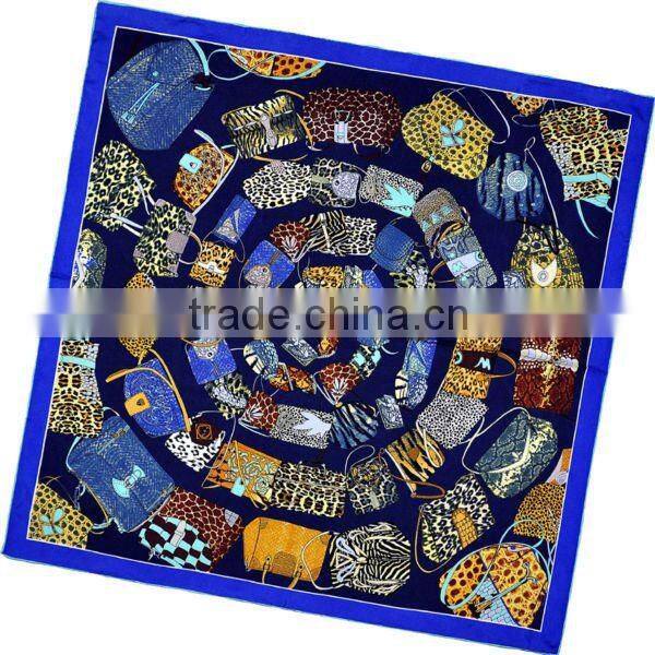 Newest Lady's Fashion Print Silk Twill Shawl