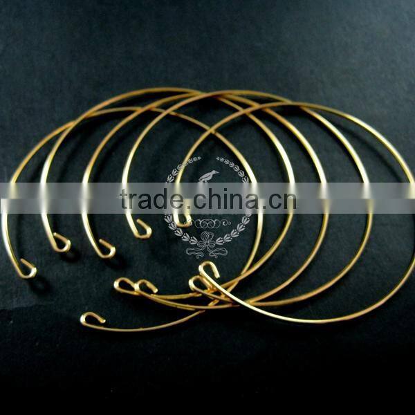 65mm diameter 1mm thick 14K light gold plated simple wiring bracelet DIY bangle supplies 1900052