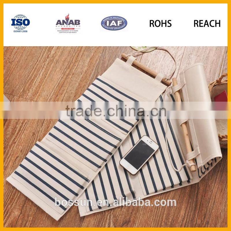 High Quality Low price 100% cotton Canvas Hanging bag Storage Bag wall organizer