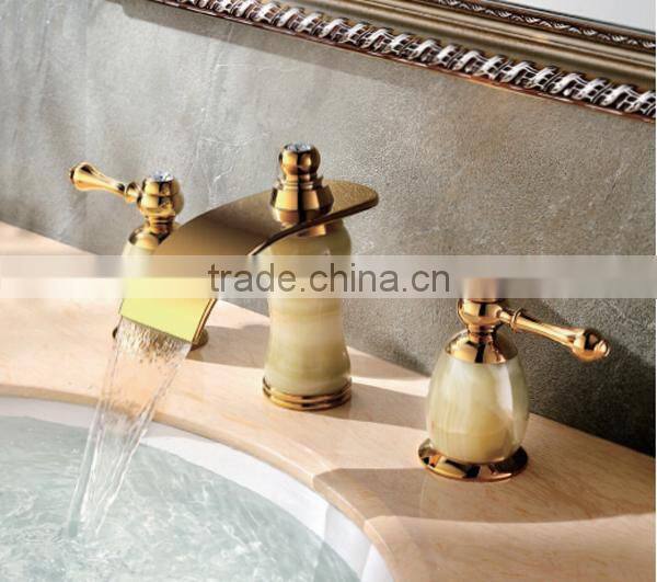 new product hot and cold water faucet,South America two handles artistic brass waterfall faucets