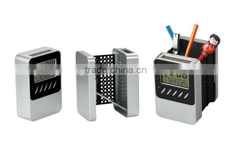 pushing panel seven color changing LED wake up digital table alarm clock