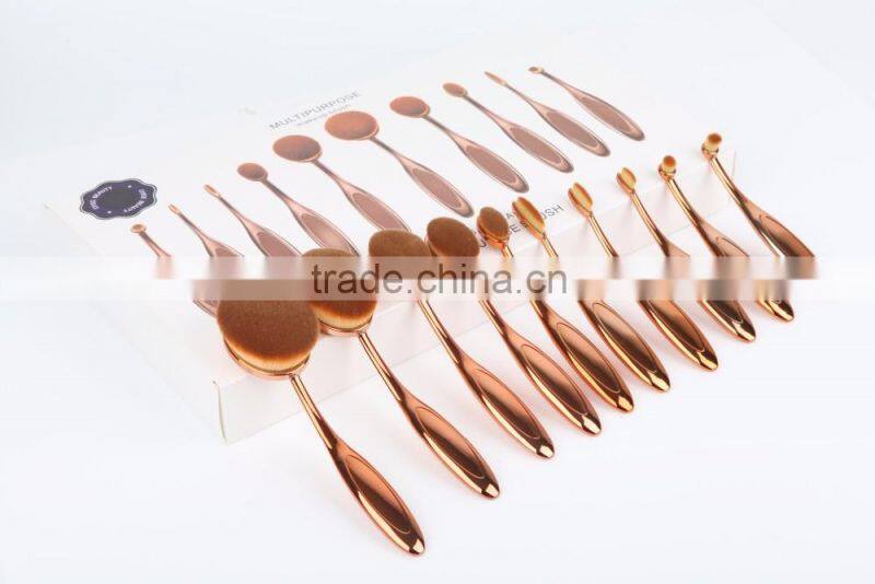 10pcs oval make up brush cosmetic, tooth brush make up set