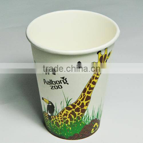 disposable paper coffee/tea cup , single wall milk cup, 12 oz coffee cups with lids