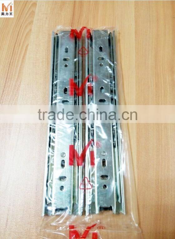 3 Fold 45mm Width Steel Ball Bearing Heavy Duty Drawer Slide