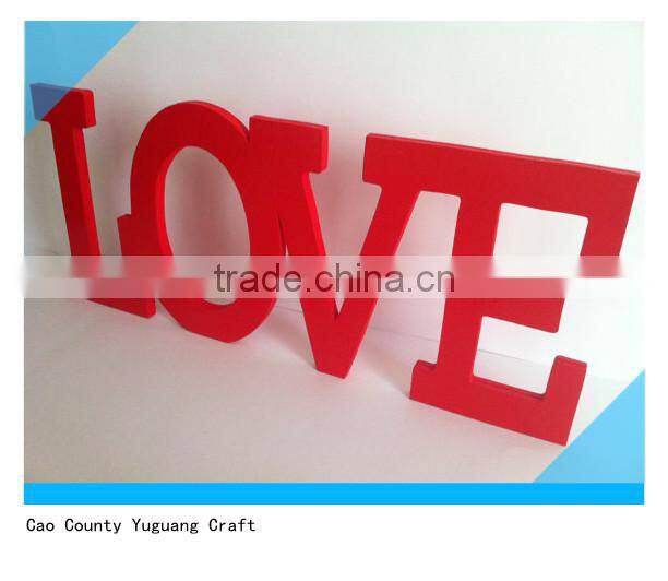 Red Wooden letters "love" for wedding decor