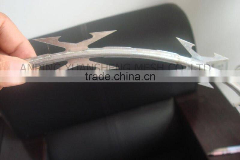 YS Factory Galvanized Barbed Razor Wire Steel Security Fencing Farm Concertina Barb