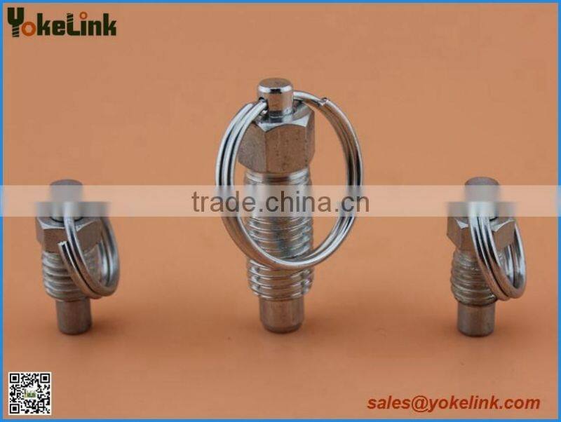 Spring plunger pin, plunger pin, ring pull plunger pin