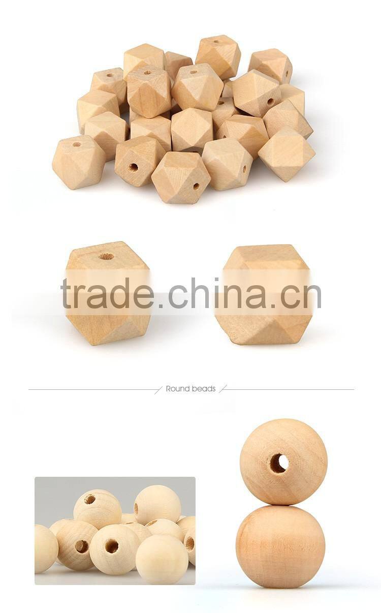 Cheap safety non-toxic loose wooden beads wholesale