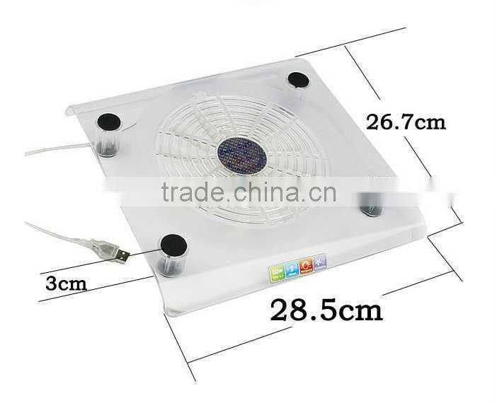 White Blue Purple Black single fan cooler fan led light laptop cooler pad
