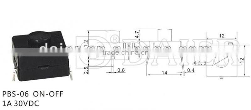 PBS-06 ON-OFF black flashlight switch