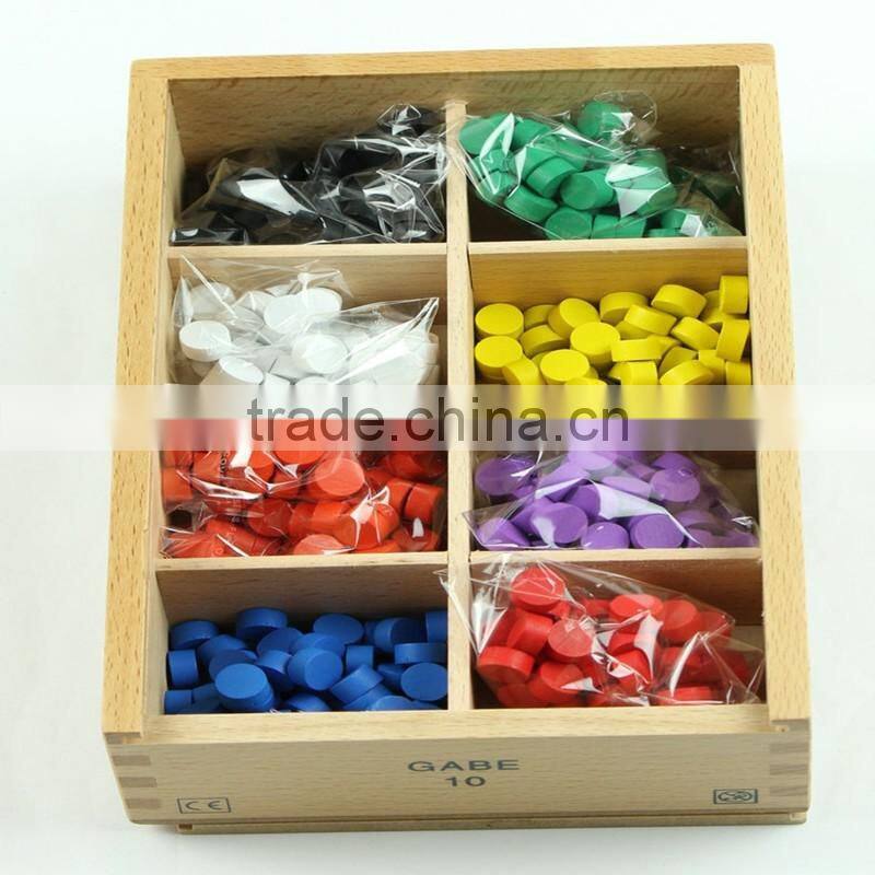 Froebel Wooden Colorful Beads Teaching Tool Learning Educational Preschool baby toys Colorful wood particle combination