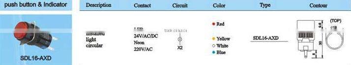 HEIGHT HOT SALE PUSH BUTTON SWITCH /INSTALLED LIGH CIRCULAR SDL16-AXD WITH HIGH QUALITY