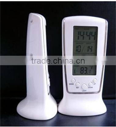 Digital LCD display time and thermometer snooze clock / Square blue LED digital clock / Music clock / automatic calendar clock
