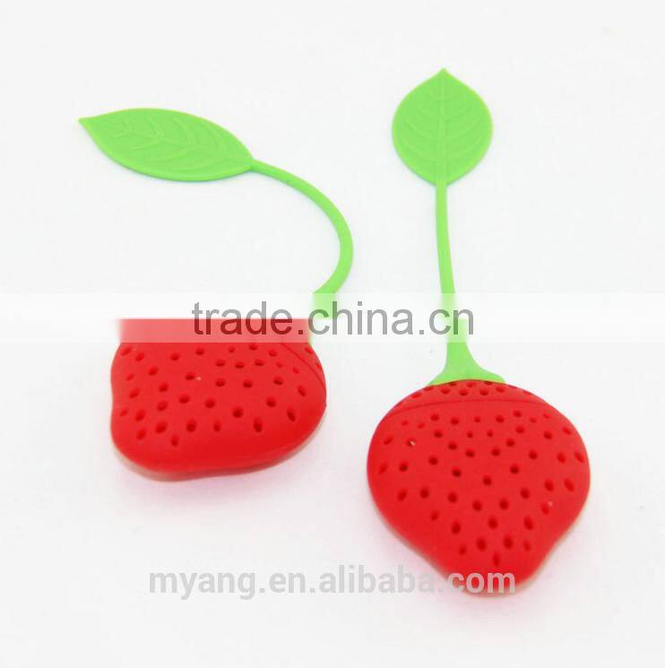 Wholesale strawberry fruit silicone tea infusers /silicone strawberry tea infuser with lid