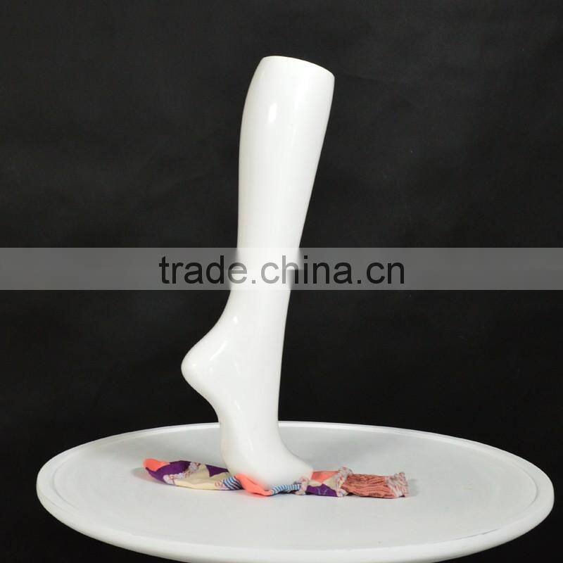 White Female Hosiery Leg Form Knee High Foot Mannequin Display For Sale