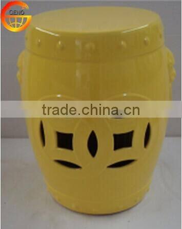 modern yellow chinese porcelain stool chair
