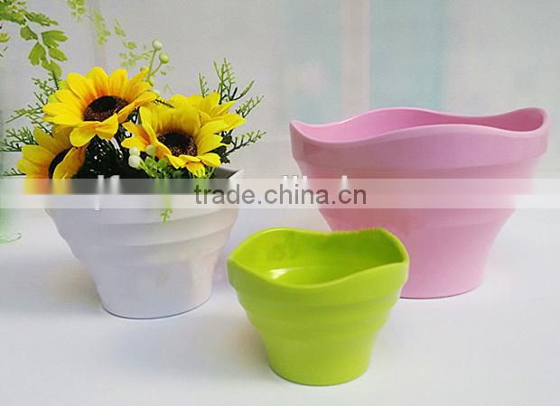 Unique shape resin bright color flower pot