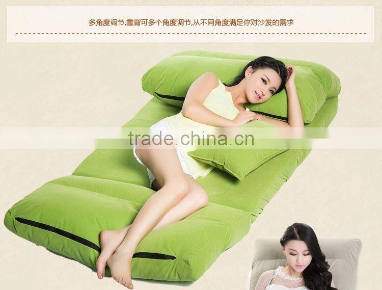 Relax Chair Floor Folding Sofa Cushion Five-positon Multiangle Couch in blue Color