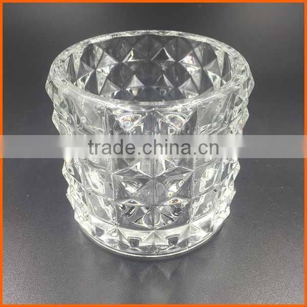 Wholesale factory price decorated glass cup candle
