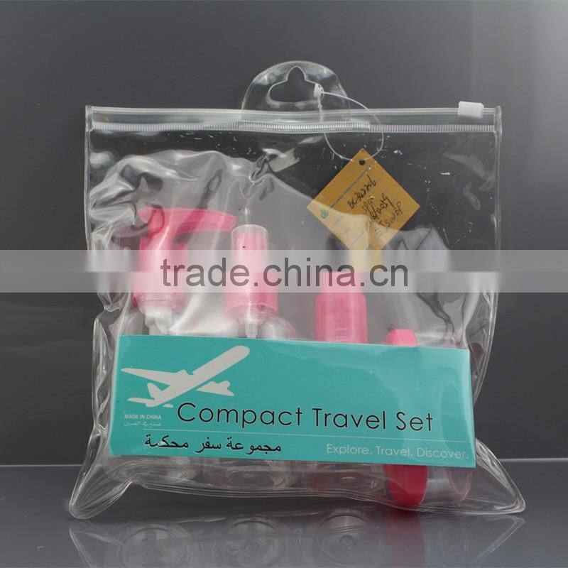 pvc bag package transparent spray bottle pump bottle plastic bottle set for cleaning products
