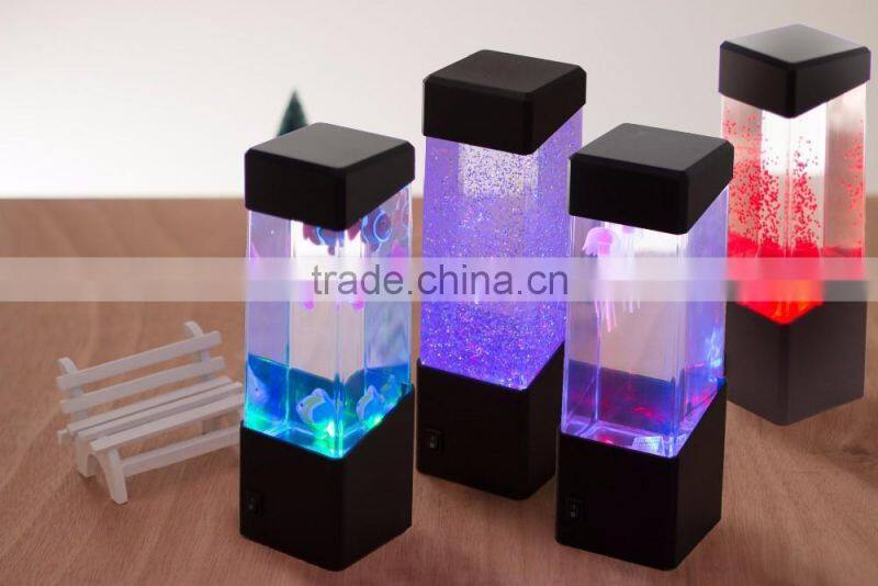 New Arrival LED Colorful Changing Decorative Volcanic Lights, Flashing Jellyfish Light, Table Mini Aquarium With LED Light