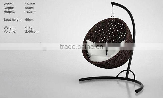 2017 Sigma indoor outdoor rattan hanging egg shaped wicker chairs