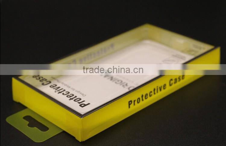 New arrival yellow PVC packaging box for iphone for Samsung, PVC phone case packaging box, custom packaging box