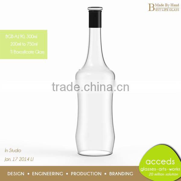 Personalized Insulated Ti-Borosilicate Beer Soft Drink Glass Bottle