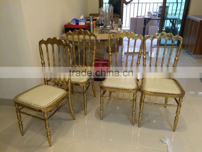 quality polished champange gold stainless steel luxury modern chiavari chair LQ-SSC001C