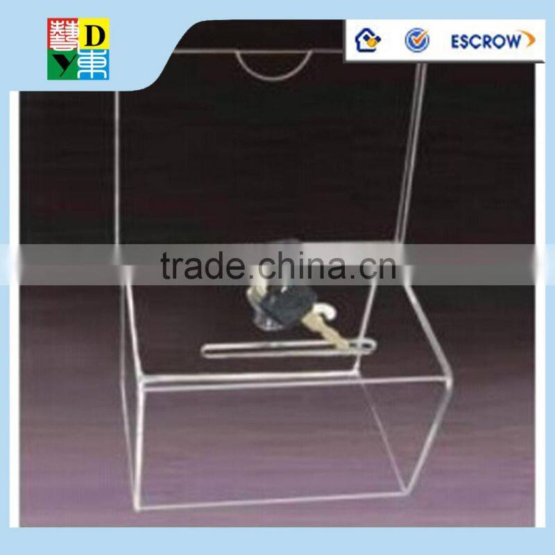 high clear acrylic donation box/ custom design acrylic suggestion box/2015 modern acrylic mial box made in China low price