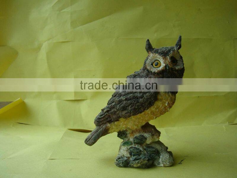 Hand painted resin sculpture with standing-resin woman sculpture-clear resin statue-resin bird