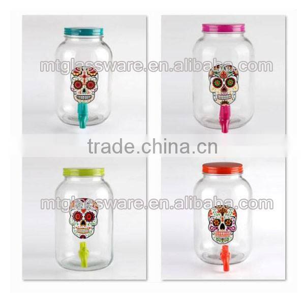 holiday decorative Halloween glass item/juice use glass dispenser and 16oz mason jar
