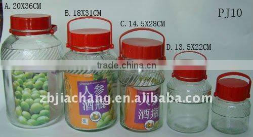 PJ10 large glass juice jar with plastic lid