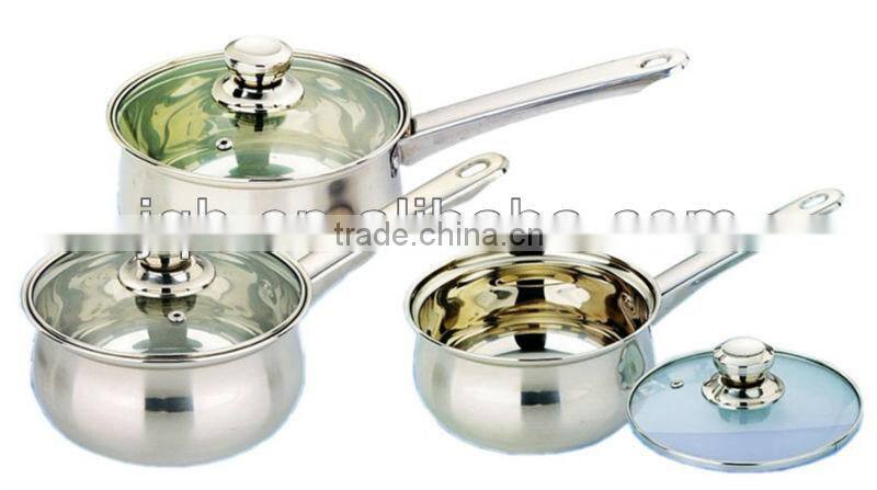 Stainless steel cookeware milk pot with single handle