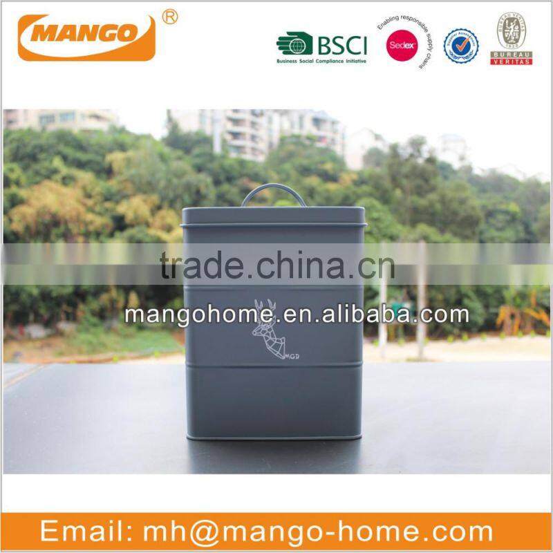 Exquisite light gray metal food storage box