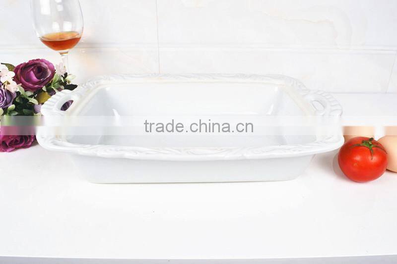 14.5" Square porcelain baking tray