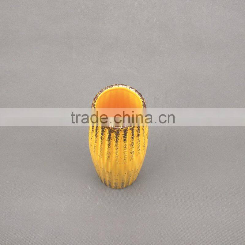 Urban Trends Elegant Ceramic Flower Vase with Distressed Finish 7.5" for Table Top Decoration