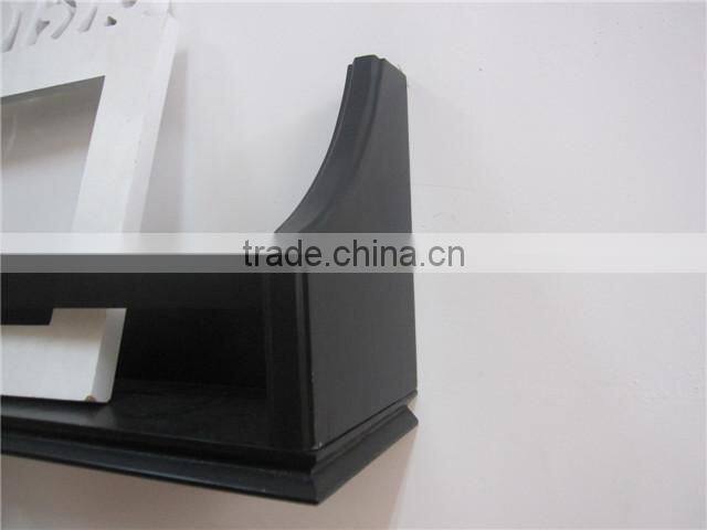 Black Wooden Decorative Floating Wall Shelf
