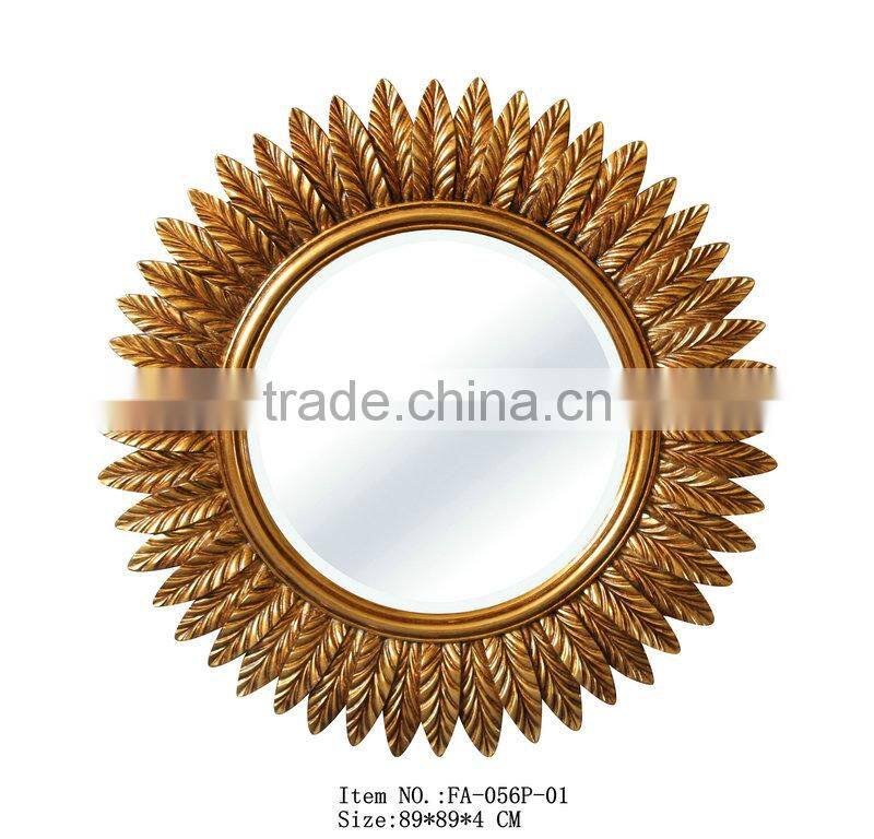 Decorative round polyresin framed mirror FA-056P-01