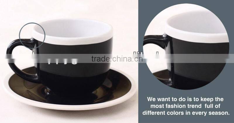 6oz two tone color cup&saucer