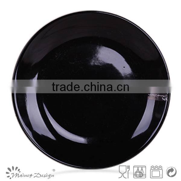 2015 hot selling stoneware black dinner plate