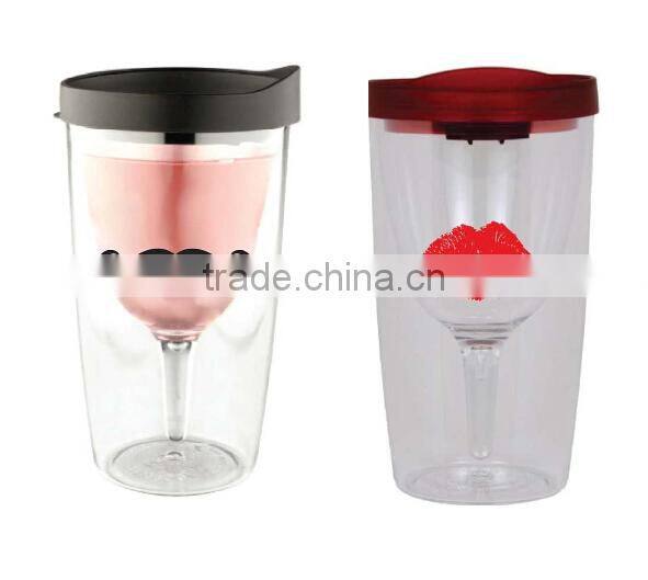 Fashion design 10oz double wall glass cup for wholesale