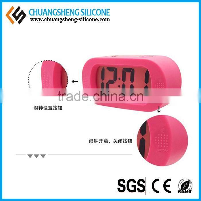 Cube shaped silicone time clock, digital table clock, anti-broken alarm clock